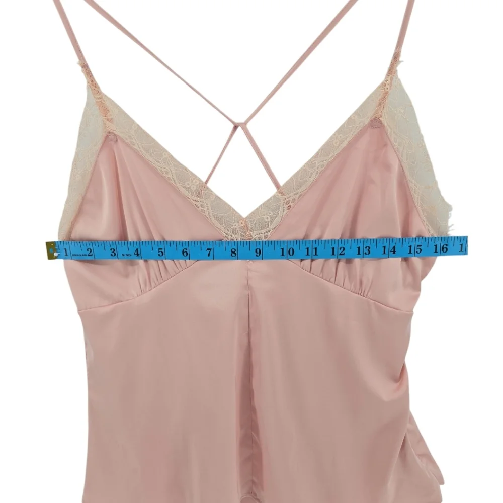 Superdown By The Way Camisole Size Medium Lace Trim Pink Cross Back Buttons